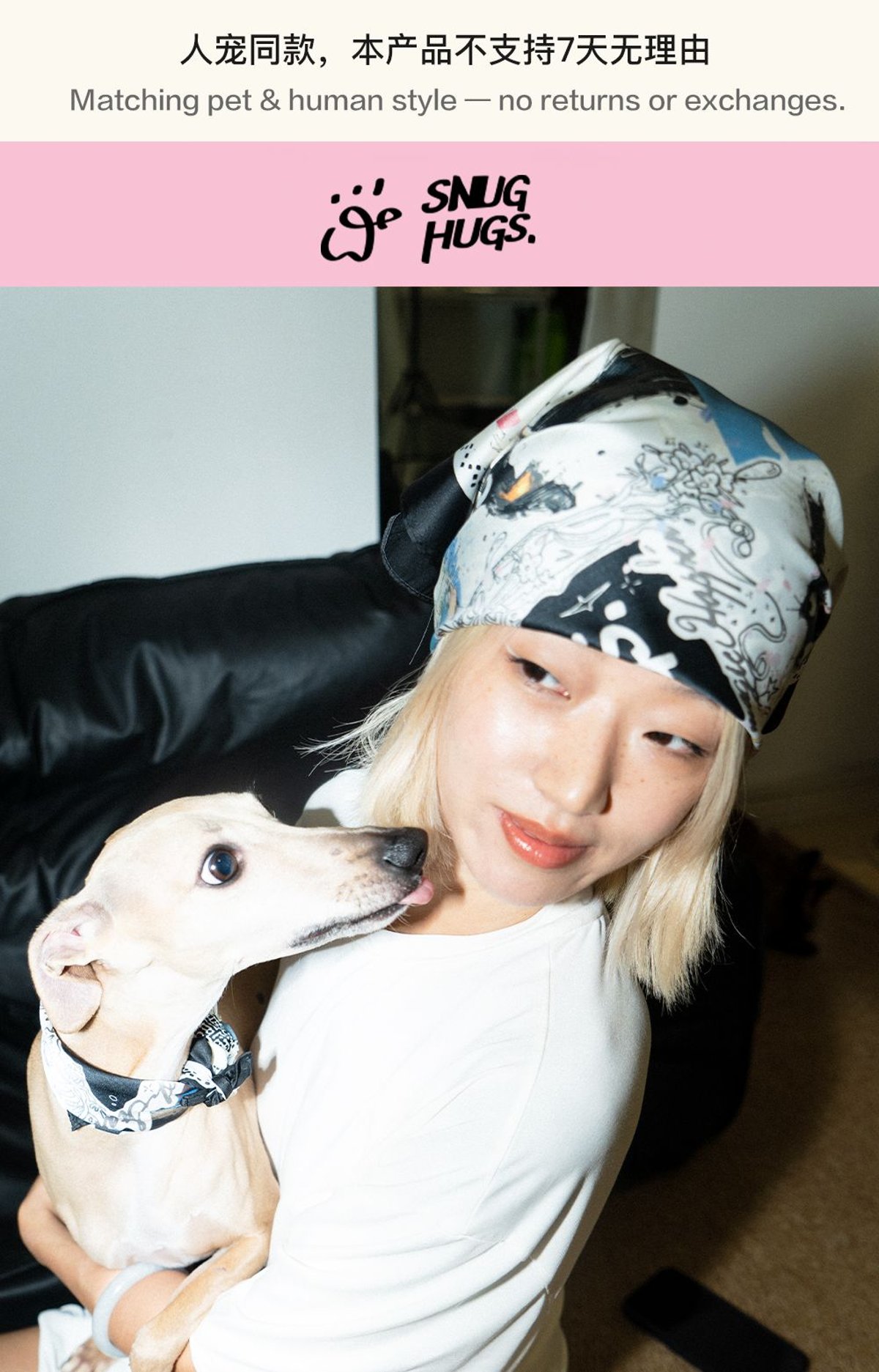 SnugHugs Italian Greyhound & Whippet Silk-Feel Square Scarf 1