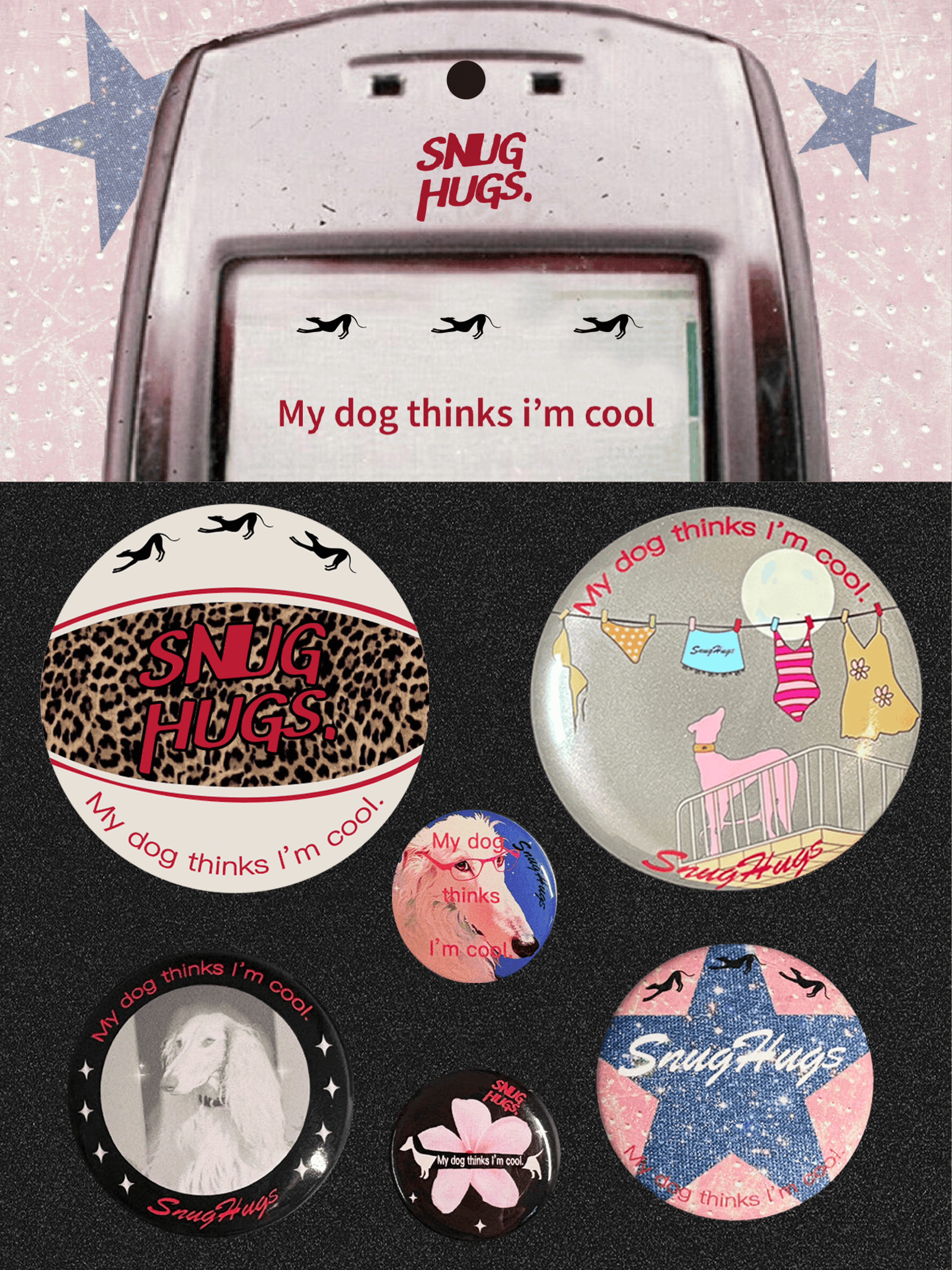 Original Enamel Pin Set – “My Dog Thinks I’m Cool”