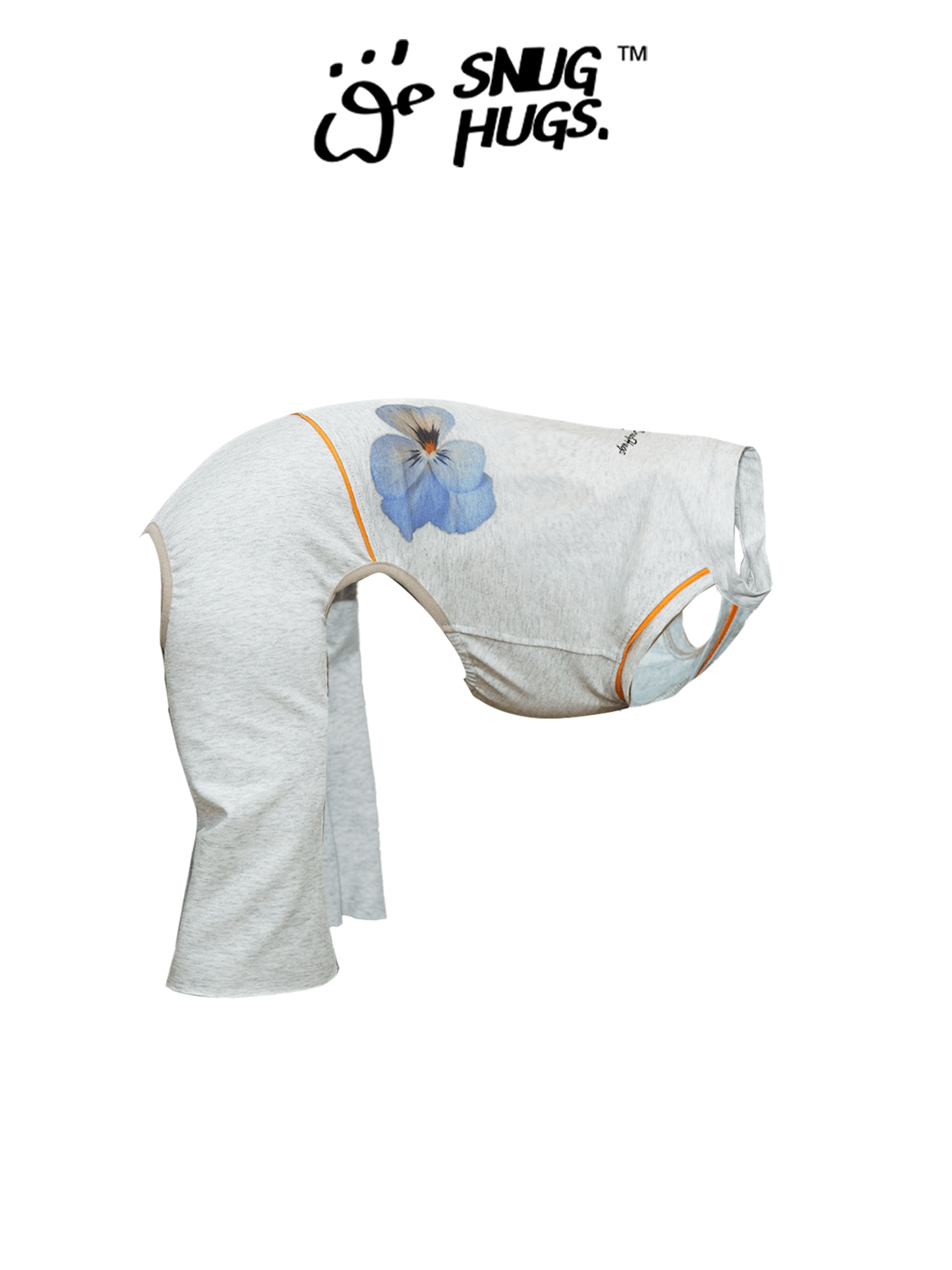 SnugHugs Coolmax® Dog Bodysuit with Flared Pants for Italian Greyhounds & Whippets Heather Gray 1