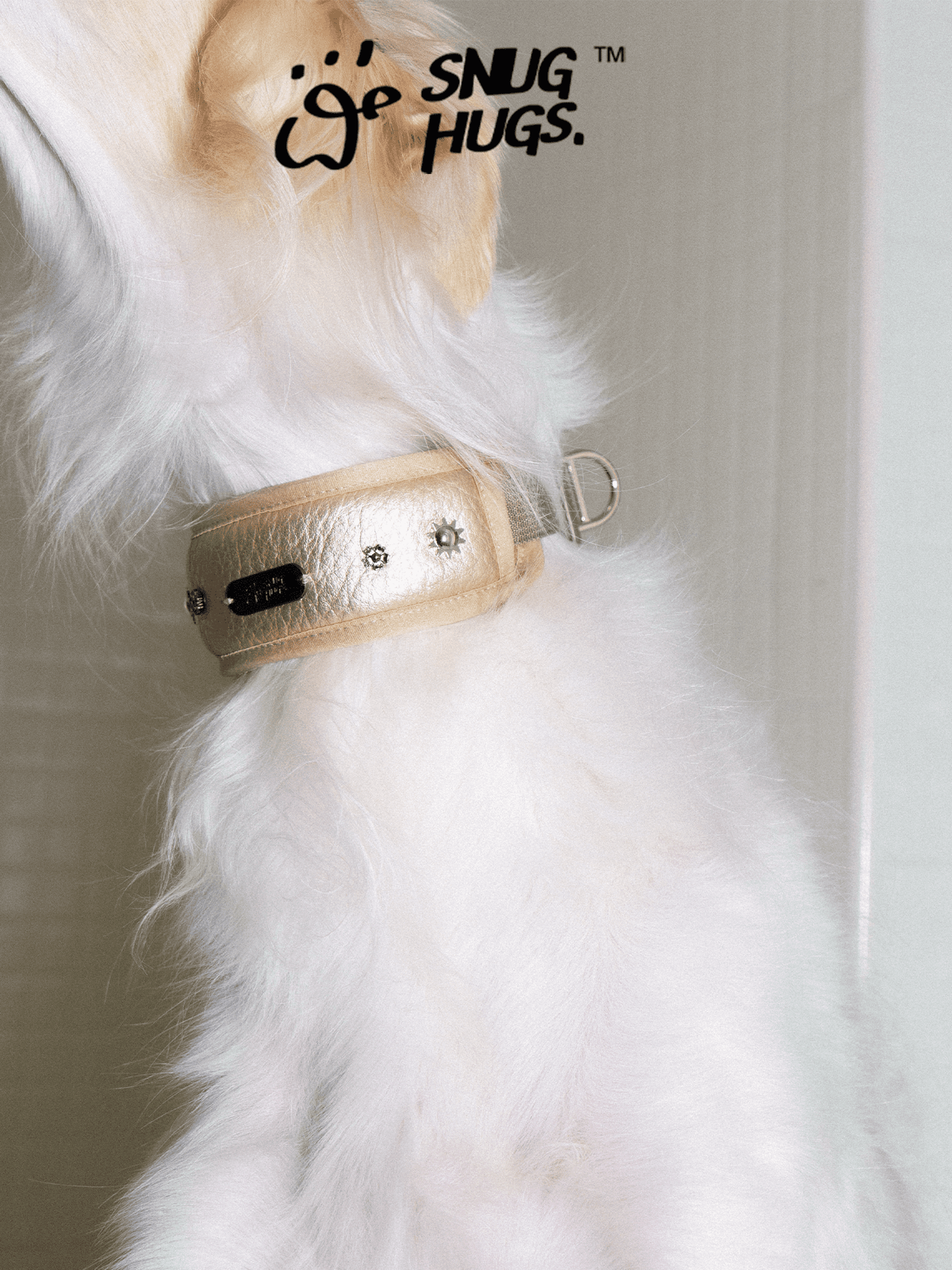 SnugHugs Wide Breathable Dog Collar – Candlelight Gold Candlelight Gold 2
