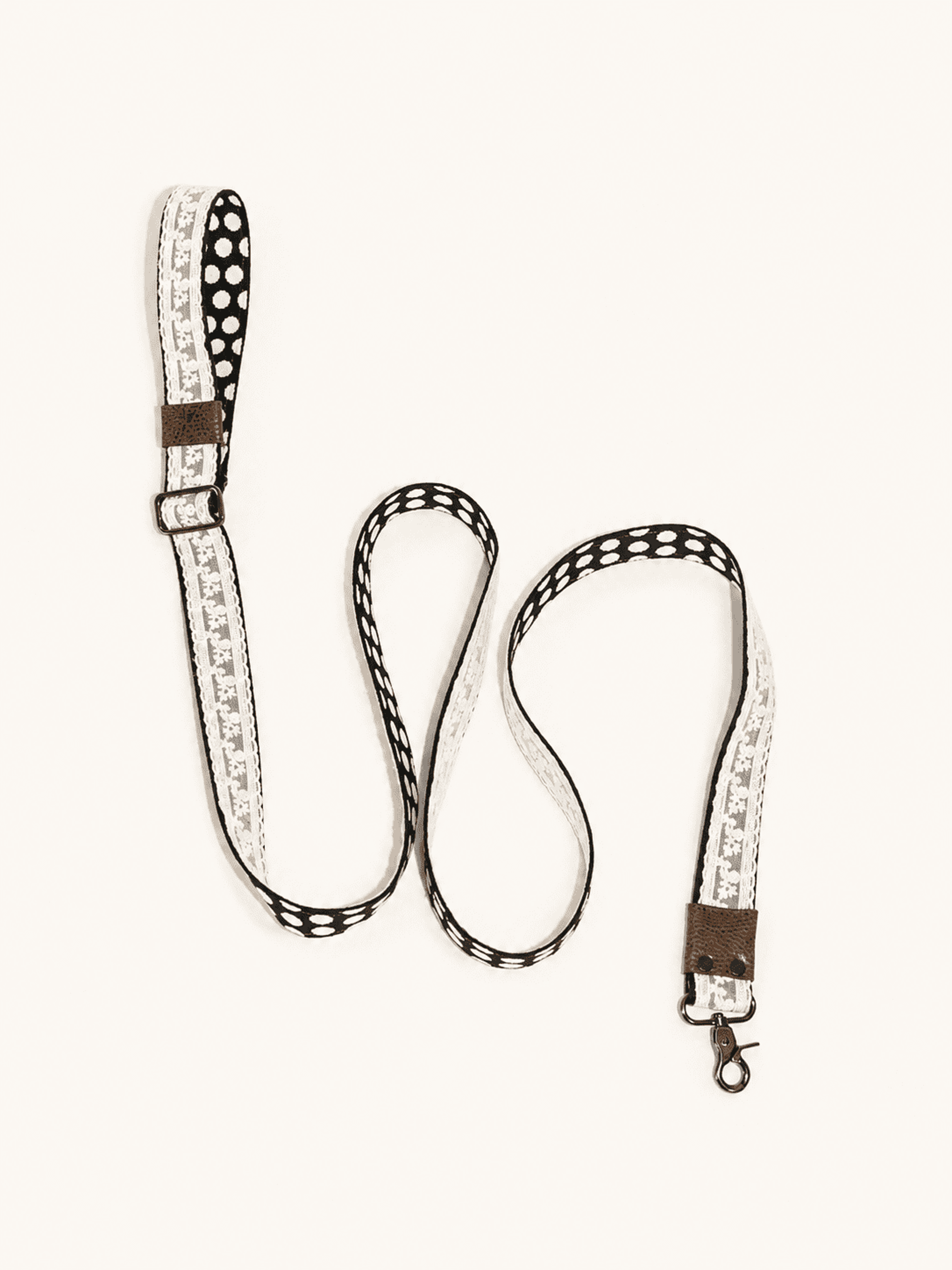 SnugHugs Adjustable Crossbody Dog Leash – Lace Polka LACE 1