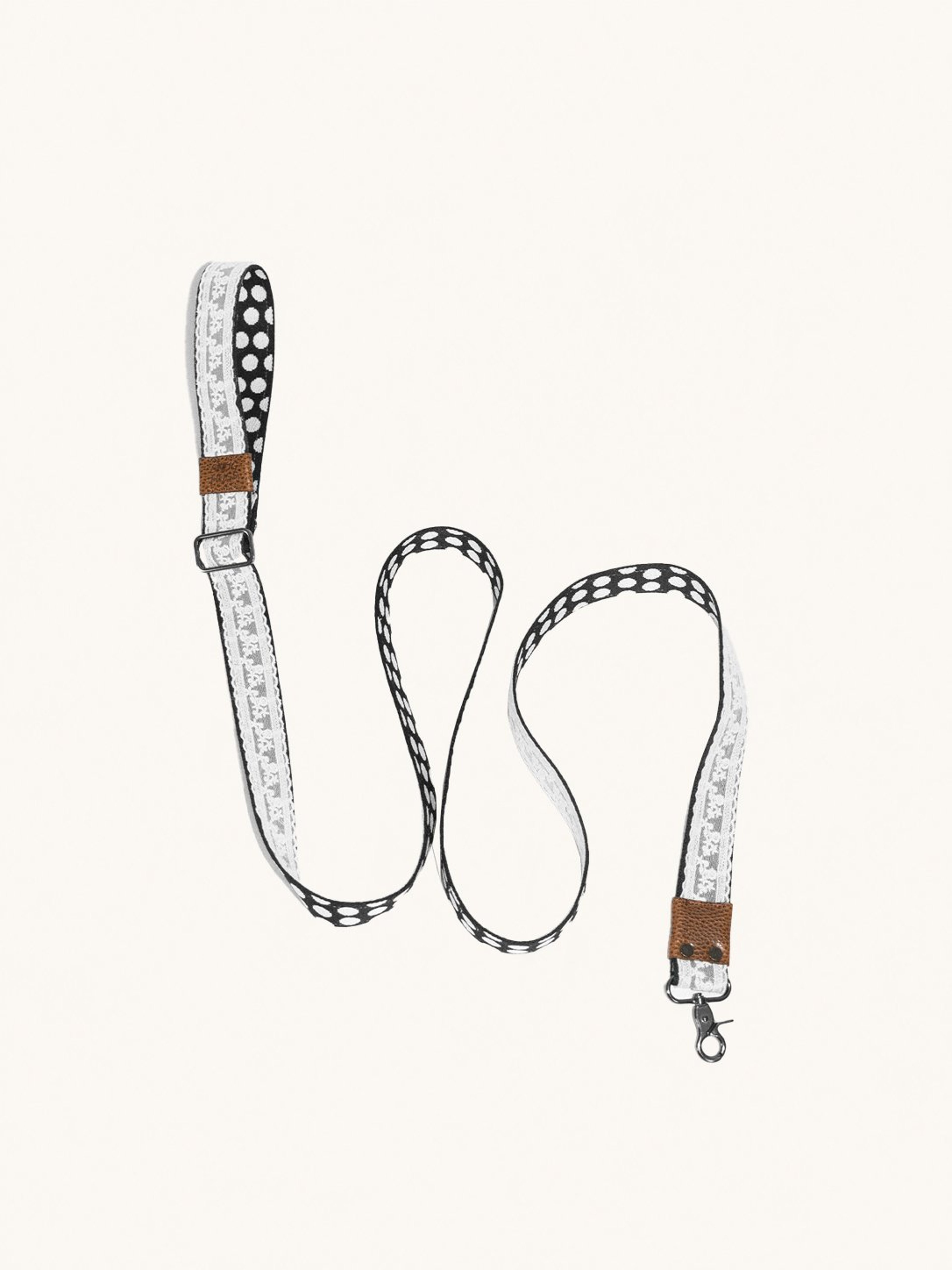 Adjustable Crossbody Dog Leash – Lace Polka