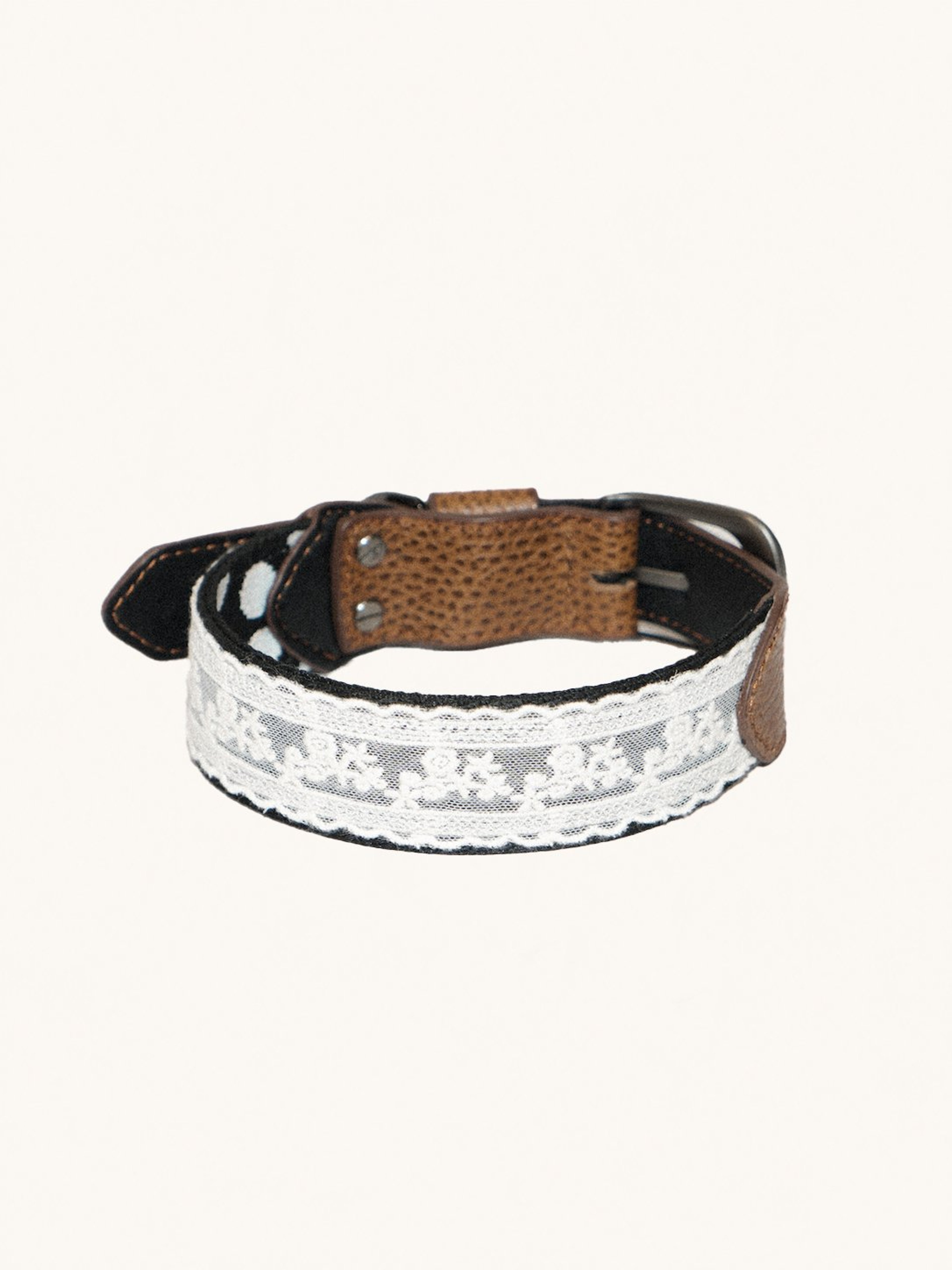 Italian Leather Dog Collar – Lace Polka